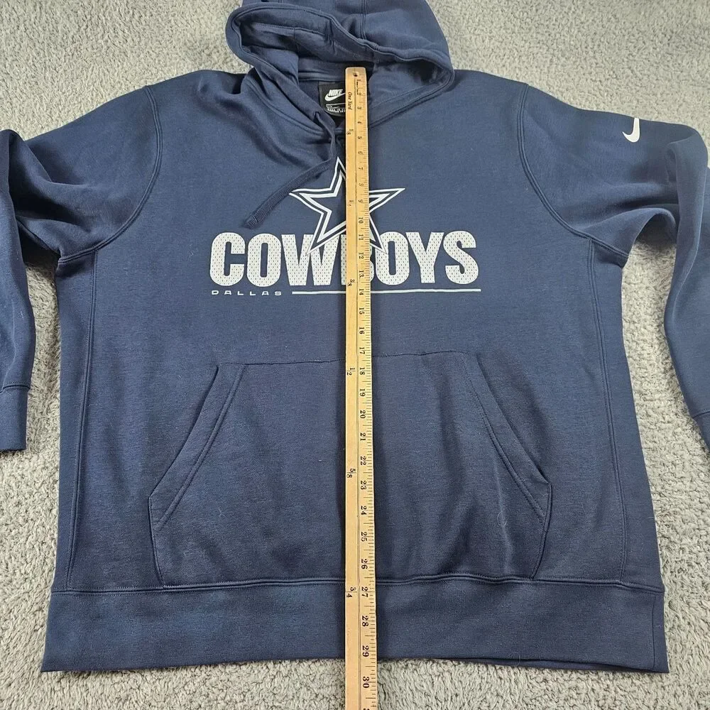 Nike Dallas Cowboys Hoodie Mens XL Blue Pullover Sweatshirt Swoosh Spellout